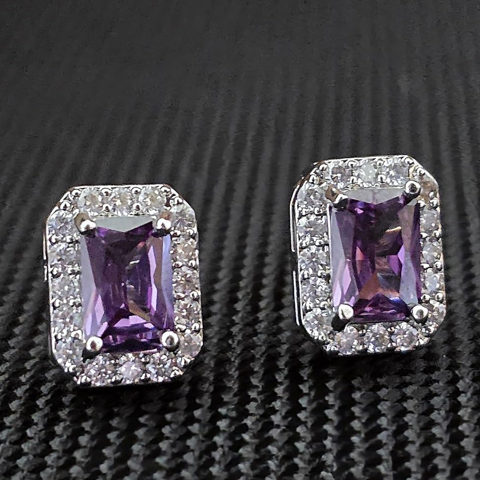 Jewelry Sets for Women Costume Jewelry Sets Wedding Jewelry Set with Necklace and Earring for Bride Bridesmaid Jewelry - color: Purple
