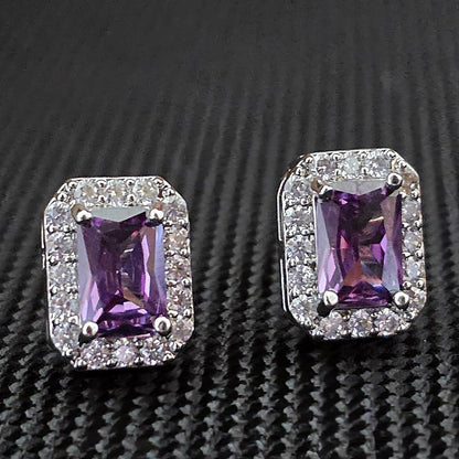 Jewelry Sets for Women Costume Jewelry Sets Wedding Jewelry Set with Necklace and Earring for Bride Bridesmaid Jewelry - color: Purple