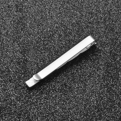 Mens Chain Tie Clips For Men Unique Silver Black Gold Tie Bar Round Stainless Steel Tie Clip - style: Simple Silver