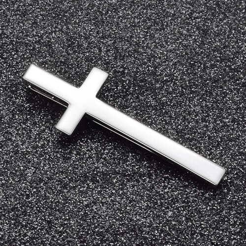 Unique Cross Tie Clips For Men Silver Black Gold Religious Christian Tie Clips For Men's Tie Accessories - style: Cross silver