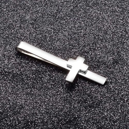 Gold Black Silver Cross Tie Clips For Men Unique Christian Catholic Tie Clip Cross Accessories For Men - style: silver crucifix tie clip