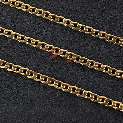 16.4 Feet Stainless Steel Gold Cuban Chains 5mm Twisted Links Chain Spool Necklace Chain Bulk with Open Jump Rings Lobster Clasps for Women DLY Bracelet Jewelry Making - color: Gold Twist _7.5x5mm