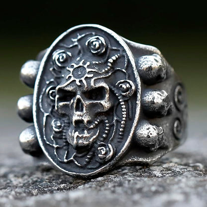 2023 Skull Ring Cool Evil Death Punk Rock Stainless Steel Rings Aly Style Jewelry - style: R1083