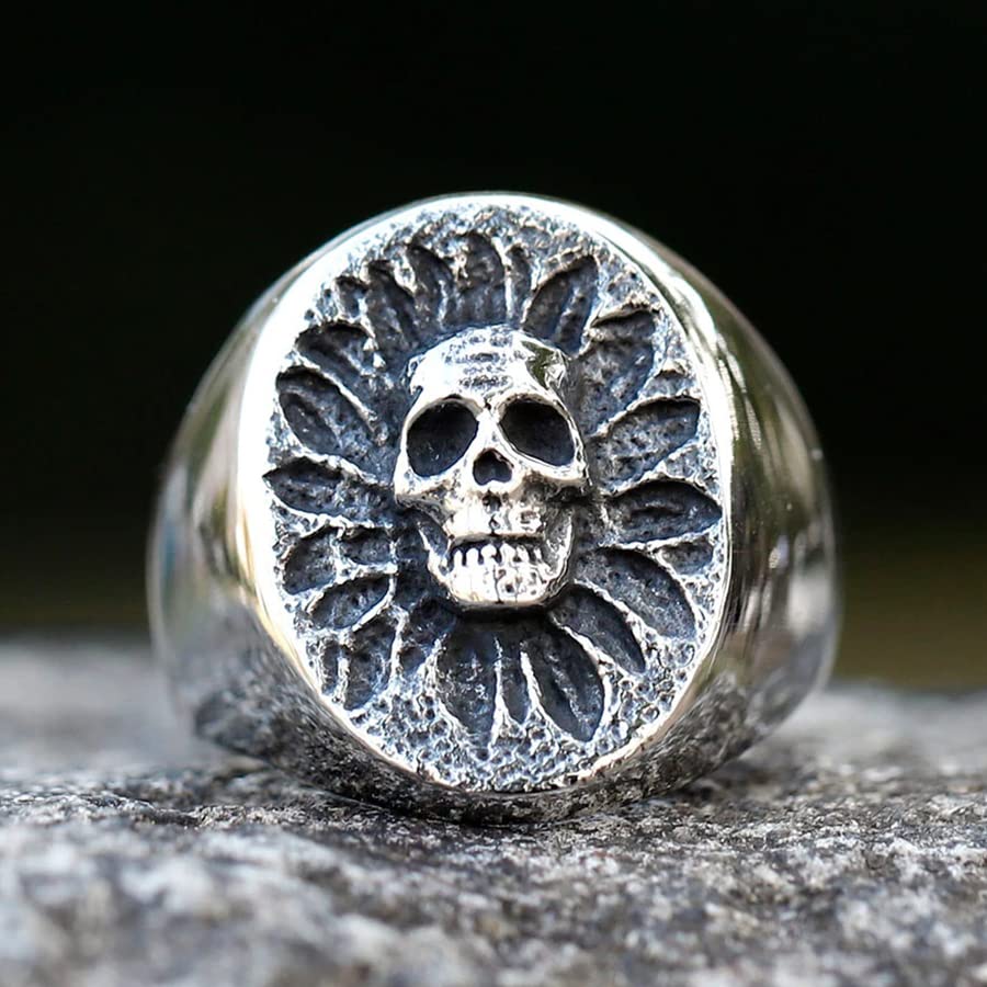 2023 Skull Ring Cool Evil Death Punk Rock Stainless Steel Rings Aly Style Jewelry - style: R1041