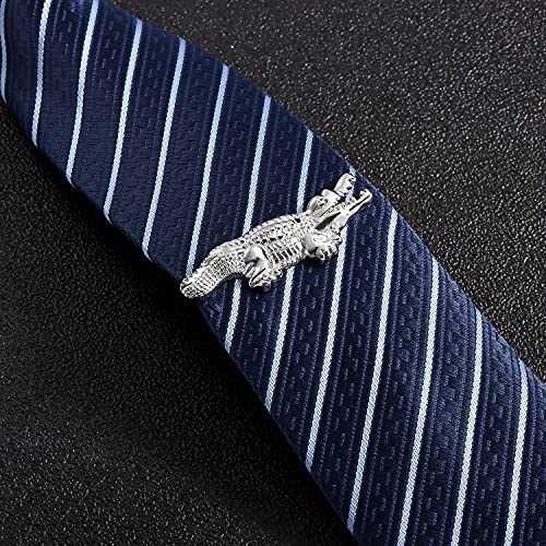 HAWSON 2 inch Tie Clip for Men-Novelty Sport Necktie Bar Clip,Tie Pin,Special Interesting Gift for Men - style: Crocodile