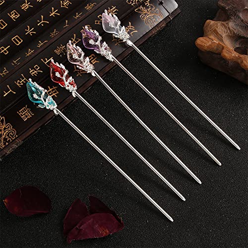Leadigol Hair Stick Jewelry Headwear Hair Fork Classic Hanfu Accessories Metal Vintage Hair Chopsticks