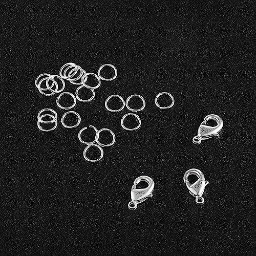 925 Sterling Silver Lobster Claw Clasps with Open Jump Rings Jewelry Making | 23PCS Small Lobster Claw Jump Rings Necklace Chains Connect Link Repair kit Supplies 925 Jewelry Findings Replacement Set - color: 23PcsA