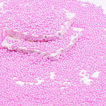 Legefo 4mm Glass Seed Beads Bulk, Pink 6/0 Small Mini Pony Seed Beads, Tiny Round Craft Bead for Bracelet Necklace Wrist Jewelry Making Beading Weaving DIY Crafts Supplies, 1000pcs - color: Pink