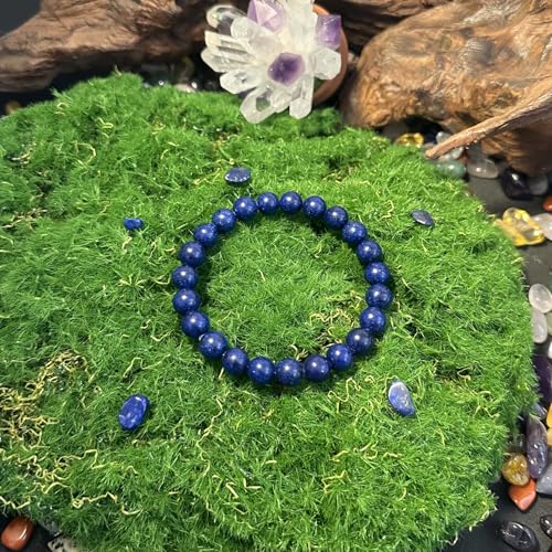 Amethyst Bracelet for Women Men, Elegant Handmade Natural Gem Stone Round Beaded Stretch Elastic Adjustable Healing Bracelets 8mm Gifts - color: AL-0232, size: Medium