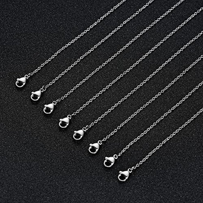 Stainless Steel Chain Bulk: LUCKYPADS Silver Chain Necklace Pack 1.5 mm Thin Chains 35 Pack Silver Cable Chains for Necklace Making (17 Inches) - color: 35 Pack Silver