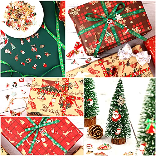 SANNIX 110Pcs Christmas Charms Gold Enamel Jewelry Making Charms Pendant | for DIY Xmas Bracelet, Necklace Earring Craft Supplies, Holiday Accessories - style: Christmas Charms