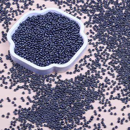 Legefo 4mm Glass Seed Beads Bulk, Gunmetal Black 6/0 Small Mini Pony Seed Beads, Tiny Round Craft Bead for Bracelet Necklace Wrist Jewelry Making Beading Weaving DIY Crafts Supplies, 1000pcs - color: Gunmetal Black