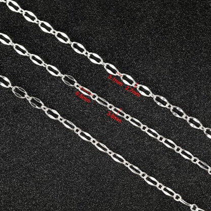 UMAOKANG 16.4 Feet Brass Chain for Jewelry Making Silver Plated Lip Chains Bulk Women Necklace Bracelet DIY Jewelry Supplies - color: Silver Lip