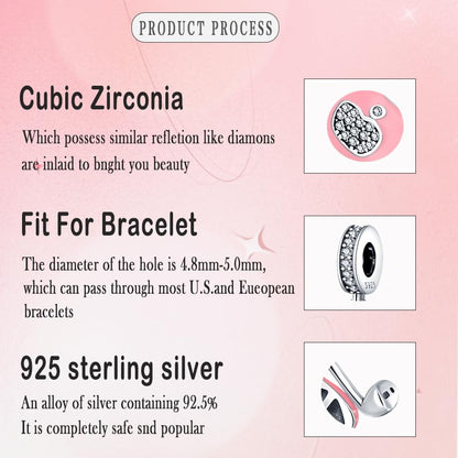 925 Sterling Silver Charms for Bracelets and Necklaces Beads Charms Jewelry Gift for Women - color: Headphones Charm