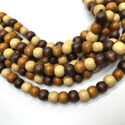 COLORFUL BLING Boho African Wooden Beaded Strands Necklace Ethnic Layered Chunky Collar Choker Wood Necklace for Women Hip Hop Statement Jewelry - color: coffee