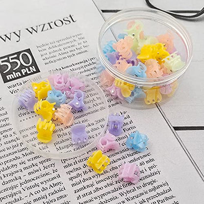 50 PCS Mini Hair Claw Clips， Bangs Strong Grip Multifunction Clamp Clips. (Jelly color) - color: Jelly color