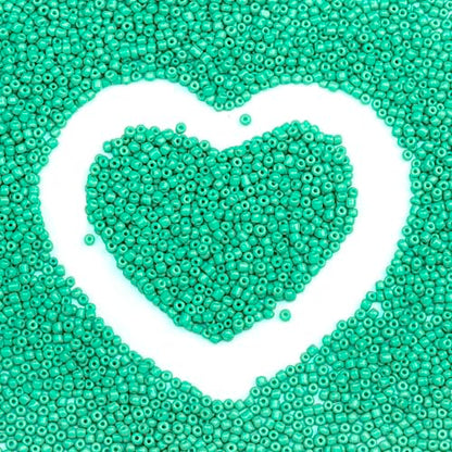 2mm Glass Seed Beads Bulk, Light Green 12/0 Tiny Round Seed Bead, Small Mini Pony Craft Beads for Bracelet Necklace Wrist Jewelry Making Beading Weaving DIY Crafts Supplies - color: Light Green
