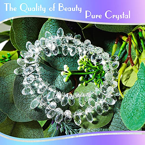 Hicarer 200 Pieces Teardrop Chandelier Crystal Pendants 6 x 12 mm Crystal Beads for Chandelier Jewelry Making DIY Project Earring Necklaces Bracelets (Clear) - color: Clear