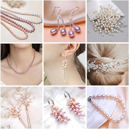 50 Pcs Natural Pearls for Jewelry Making AAA White Natural Freshwater Pearls Beads 9-10mm No-Holes Oval Pearl Beads Jewelry Production, Handicraft Production, for Manza - color: White 9-10mm without holes.