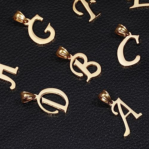 Initial Charms Gold Initial Pendant 14k Gold Letter Charm Name Pendant for Women and Men - style: C