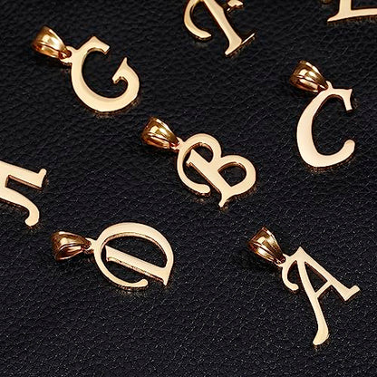 Initial Charms Gold Initial Pendant 14k Gold Letter Charm Name Pendant for Women and Men - style: C