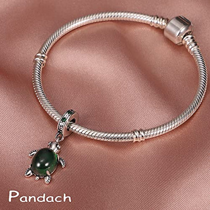 Pandach Animal Charm Bead fits Charms Bracelets for Woman-925 Sterling Silver Dangle Pendant Bead,Jewelry Beads Gifts for Women Bracelet&Necklace - style: Green Turtle Charm