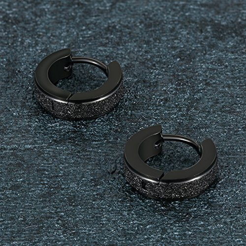 Aroncent Stainless Steel Hoop Earrings: 3-8 Pairs Men Small Hoop Huggie Hinged Earrings Set for Men Women 4mm Valentine Day Gifts - color: B-5PCS