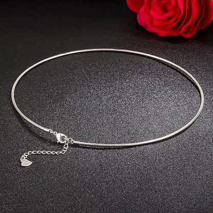 Solid 925 Sterling Silver 2.5mm Snake Chain Choker Necklace | Delicate Clavicle Chain for Layering, 16" 18" 20" Length for Women - size: 18"