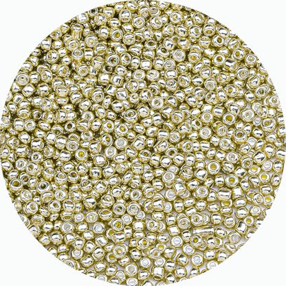 2mm Glass Seed Beads Bulk, Bright Gold 12/0 Tiny Round Seed Bead, Small Mini Pony Craft Beads for Bracelet Necklace Wrist Jewelry Making Beading Weaving DIY Crafts Supplies - color: Bright Gold