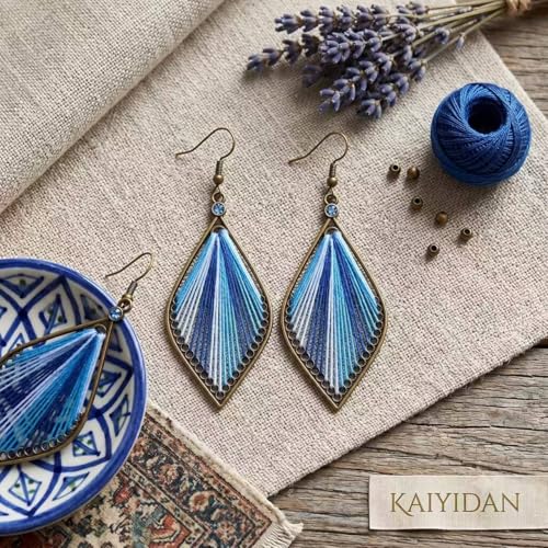 Boho Turquoise Dangle Earrings For Women Trendy,Western Blue Gemstone Drop Earings,Vintage Gothic Ethnic Statement Beach Vacation Long Birthstone Earrings with Leaf Teardrop Turquoise Crystal Tassels,Fashion Jewelry Birthday Gift. - style: A43 Handwoven B