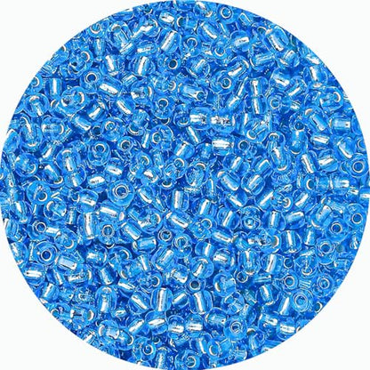 Legefo 4mm Glass Seed Beads Bulk, Blue with Silver 6/0 Small Mini Pony Seed Beads, Tiny Round Craft Bead for Bracelet Necklace Wrist Jewelry Making Beading Weaving DIY Crafts Supplies, 1000pcs - color: Blue with Silver
