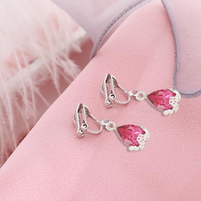 12 Pairs Clip on Earrings for Women Charm Teardrop Crystal Drop Dangle Earrings Huggie Hoop Ear rings Jewelry Set Christmas Valentine's Day Holiday Present