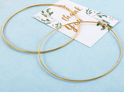 JAJAFOOK Minimalist Round Gold-Tone Bar Necklace Simple Fashion High Neck Choker Female King Neckwire - color: Gold-18.5in*3mm