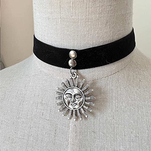 Harajuku Gothic sun pendant necklace collar Lace Choker Necklace