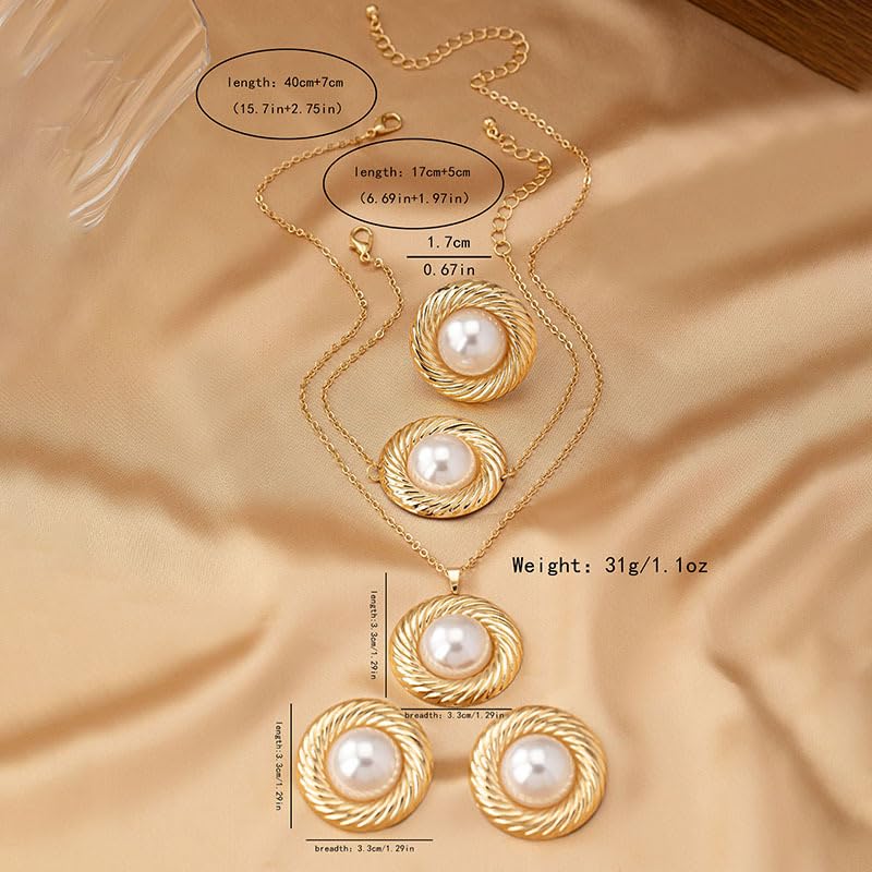 Pearl Necklace for Women Dainty Pearl Necklace Timeless Jewelry christmas gifts friendship gifts for women - color: E-Fashion Pearl Jewelry Set