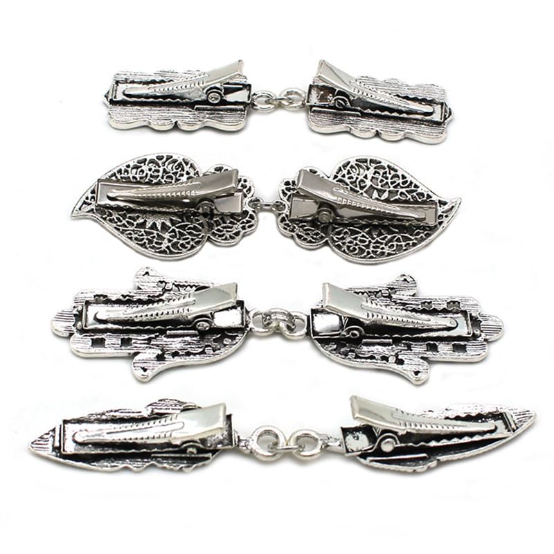 Vintage Sweater Swirl Clip Cape Cloak Retro Cardigan Shawl Collar Clasp Dress Shirt Brooch Clip - style: B x 2