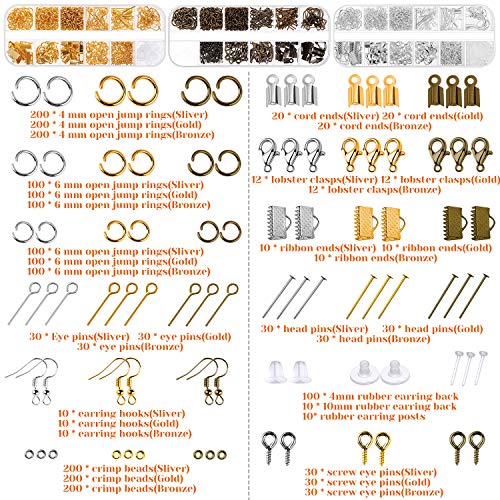 PAXCOO Jewelry Making Supplies Kit, Jewelry Making Kit with Jewelry Making Tools, Jewelry Wires and Jewelry Findings for Jewelry Making, Repair and Beading