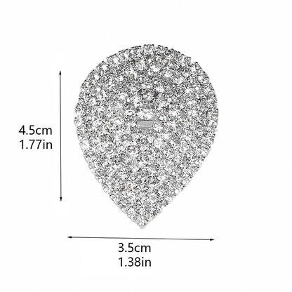 Silver Statement Big Rhinestone Cocktail Rings Chunky Bling Costume Cz Crystal Pave Oval Dainty Unique Wedding Prom Index Finger Ring Jewelry for Women - style: Sparkly