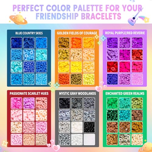 Goldwise Friendship Bracelet Kit 4 Boxes-13078 Pcs 72 Colors Bracelet Making Kits with Clay, Glass Seed and 3 Styles Letter Beads with Charms for DIY Craft Gift - size: 4 Boxes-Eras
