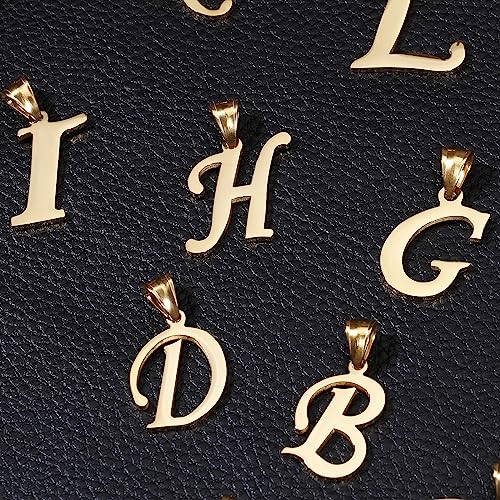 Initial Charms Gold Initial Pendant 14k Gold Letter Charm Name Pendant for Women and Men - style: D