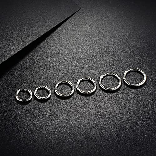 Surgical Stainless Steel Stud Earrings Hoop Earrings for Women Men 14K Gold Plated Hypoallergenic Cartilage Earrings Flat Back CZ Earrings Set Dainty Multiple Piercing Pack of 8 Pairs - color: Push back (Silver)