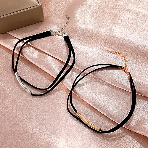 Black Choker Necklaces for Women 90s Red Black Velvet Choker Necklace Thick Thin Chocker Tube Heart Circle Choker Necklace Lace Tatto Collar Necklace Goth Choker Jewelry - style: A1-Tube