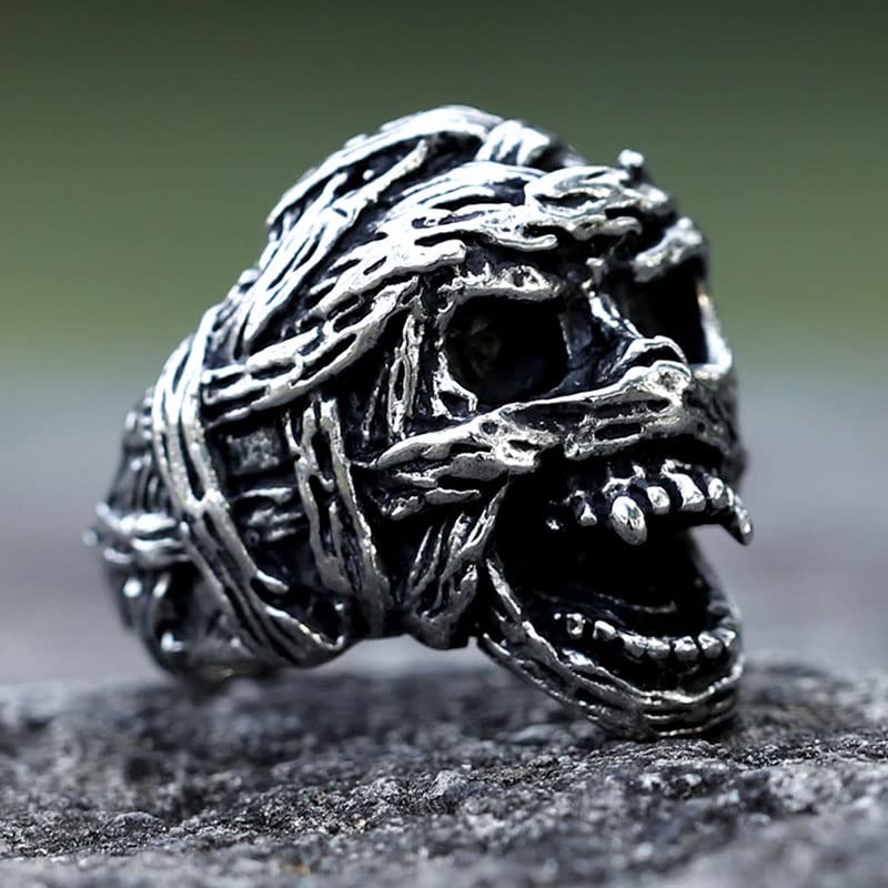 2023 Skull Ring Cool Evil Death Punk Rock Stainless Steel Rings Aly Style Jewelry - style: R1066