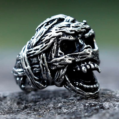 2023 Skull Ring Cool Evil Death Punk Rock Stainless Steel Rings Aly Style Jewelry - style: R1066