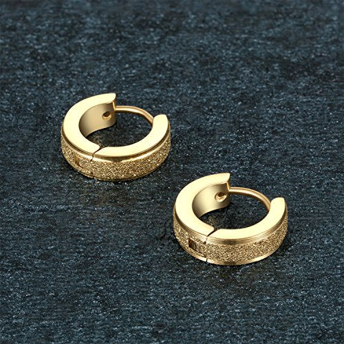 Aroncent Stainless Steel Hoop Earrings: 3-8 Pairs Men Small Hoop Huggie Hinged Earrings Set for Men Women 4mm Valentine Day Gifts - color: B-5PCS