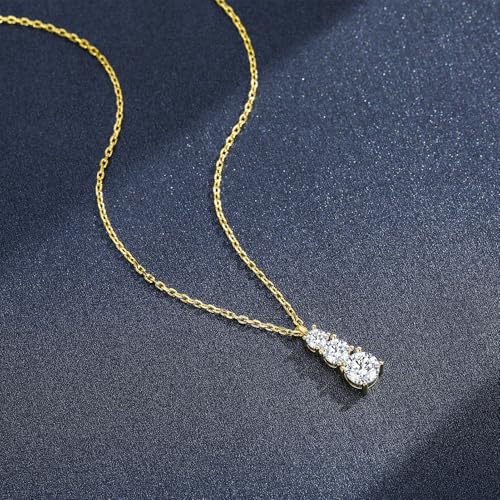 SBLING Platinum-Plated or 18K Gold Plated Cubic Zirconia Pendant Necklace for Women - color: 18K Gold Plated