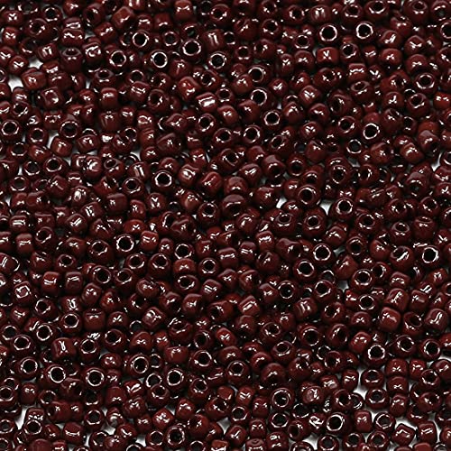 Bala&Fillic Opaque Coffee Color 3mm Seed Beads About 3600pcs/100Grams in Bag, 8/0 Glass Craft Beads for Making Bracelet and Necklace (Coffee) - color: Coffee