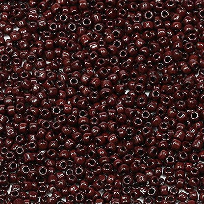 Bala&Fillic Opaque Coffee Color 3mm Seed Beads About 3600pcs/100Grams in Bag, 8/0 Glass Craft Beads for Making Bracelet and Necklace (Coffee) - color: Coffee