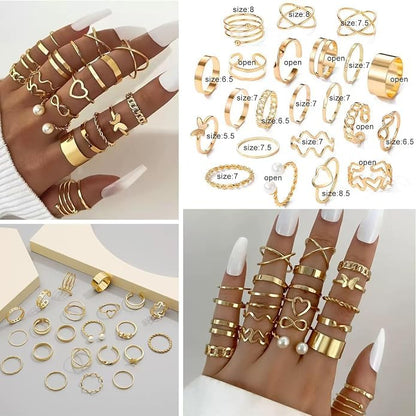 95 Pcs Gold Silver Jewelry Set for Women Includes 10Pcs Layered Necklaces, 23Pcs Layered Bracelets, 17 Hoop Earrings, 15 Stud Earrings, 20 Stackable Rings and 10 Hairpins Fashion Jewelry Set for Ladies
