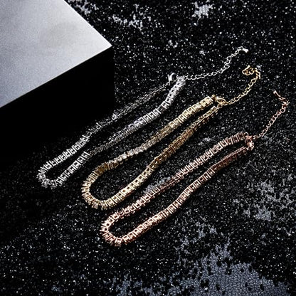 Tennis Ankle Bracelet Anklet for Women - color: Silvery